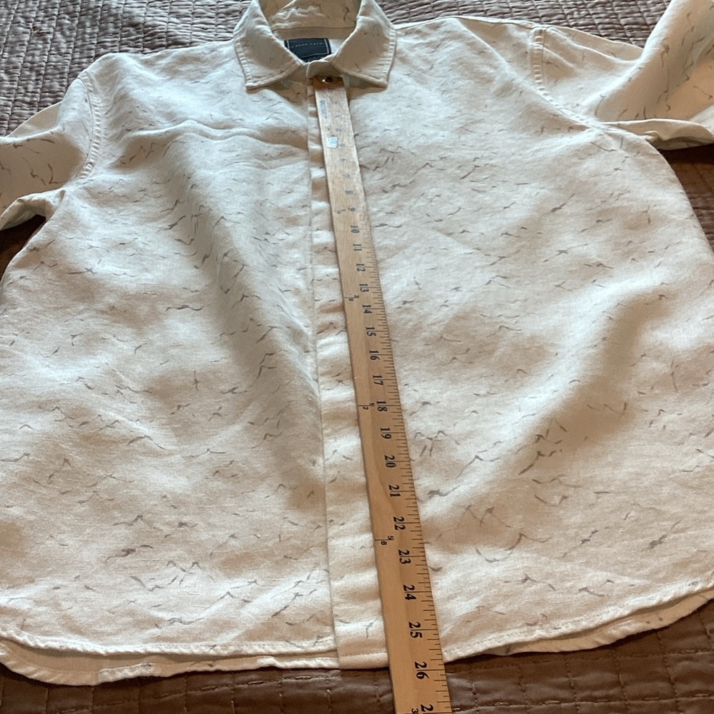 I Love Ugly Men's White Patterned Linen Shirt L - Picture 4 of 7